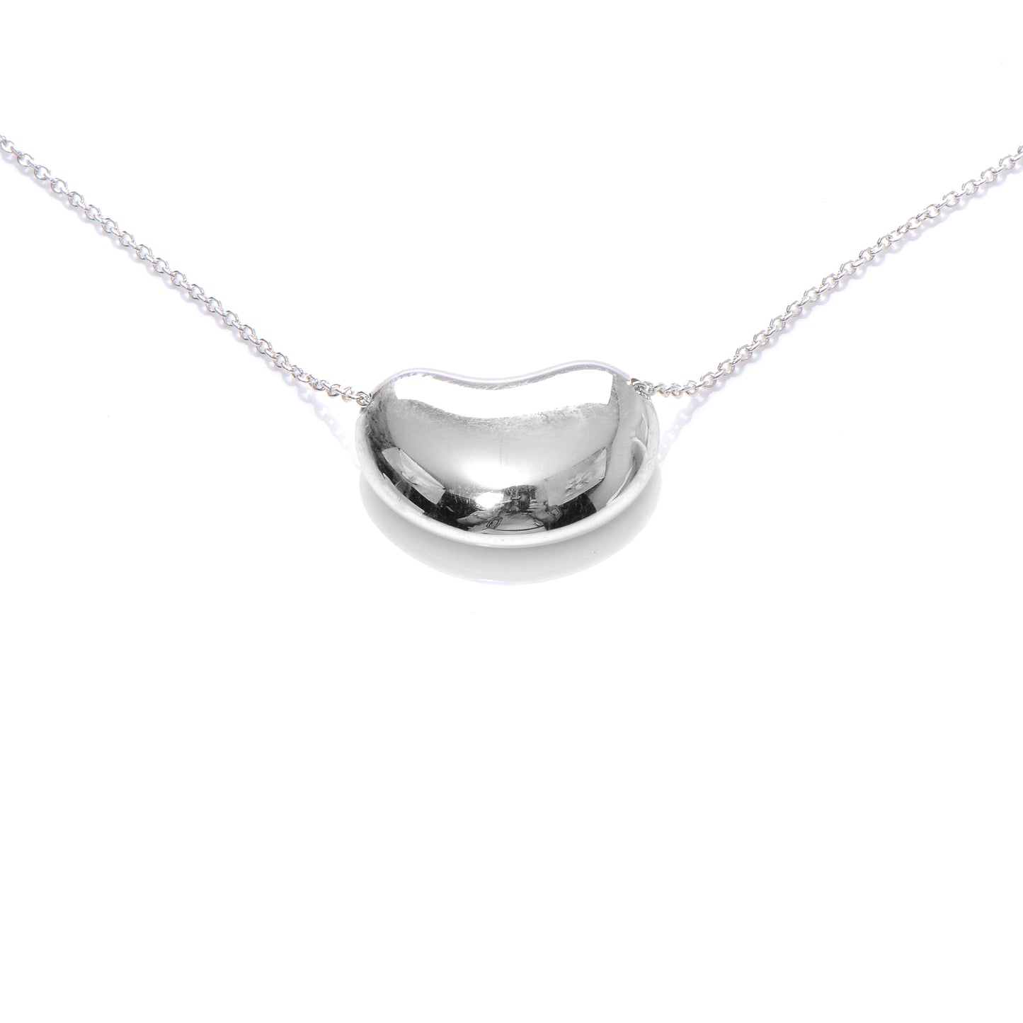 Sterling Silver 9mm Elsa Peretti Bean Pendant Necklace