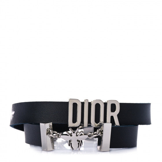 Christian Dior Calfskin Dior Bee Double Bracelet Black 1 of 5