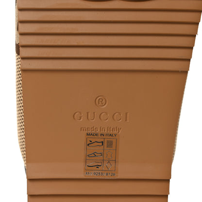 Gucci Monogram Jumbo GG Nappa Samoa Platform 40mm Slide Sandals 41 Camel Ebony New Acero 6 of 9