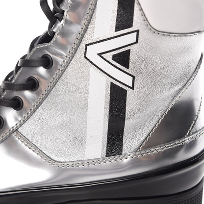 Louis Vuitton Patent Calfskin Spaceship Laureate Platform Desert Boots 36 Silver 9 of 11