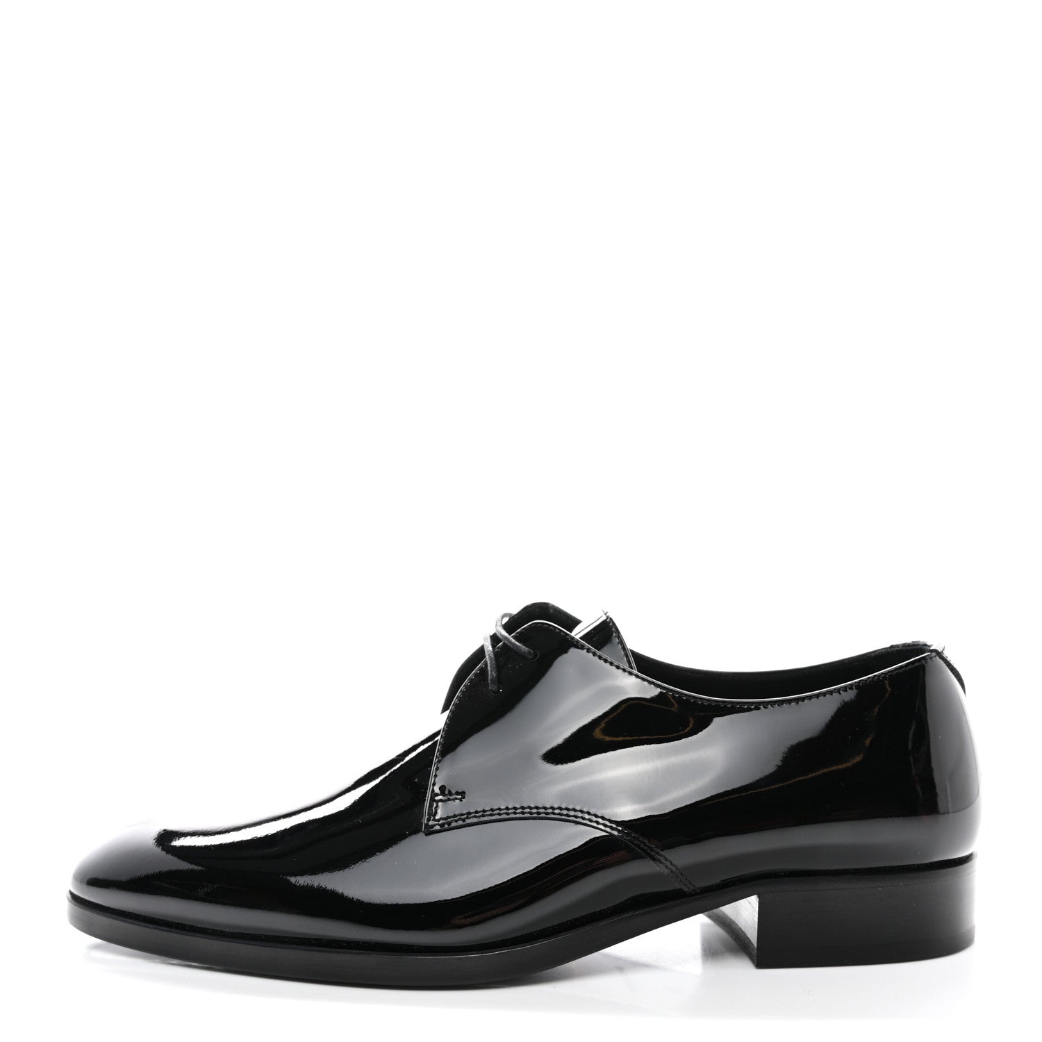 Saint Laurent Patent Lace Up Wyatt 25 Derby Shoes 40 Black 1 of 9
