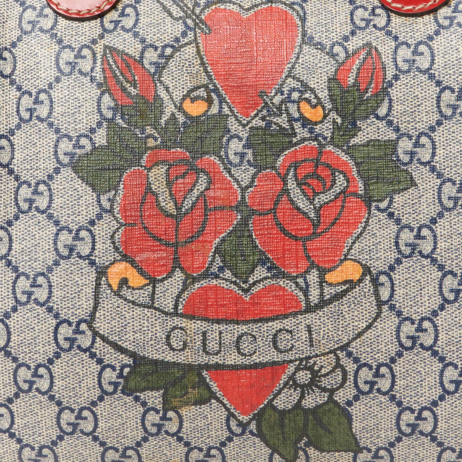 Gucci GG Plus Monogram Tattoo Heart Medium Joy Boston Red 12 of 14