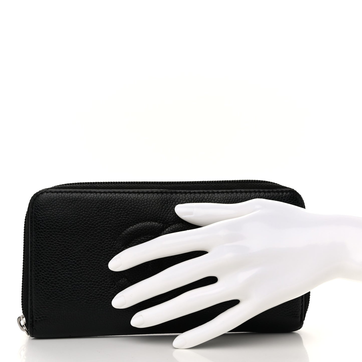 Caviar Large Timeless CC Zip Around Wallet Black