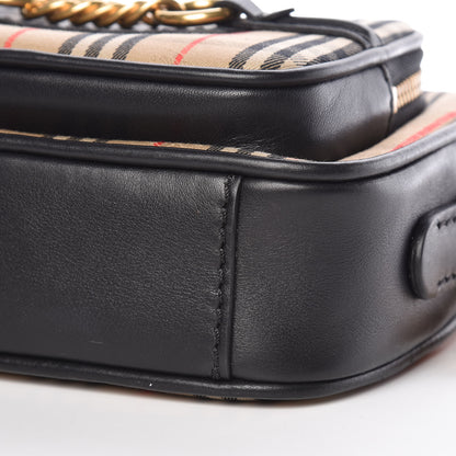Burberry 1983 Knight Check Smooth Calfskin Link Camera Bag Black 6 of 9