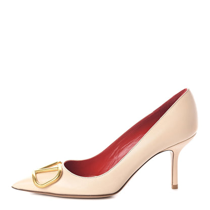 Valentino Garavani Calfskin Vlogo Signature 80mm Pumps 36 Beige 1 of 7