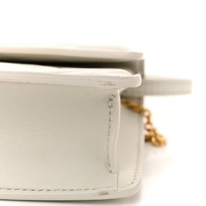 Fendi Nappa Matisse FF Embossed Wallet On Chain Baguette White 11 of 14