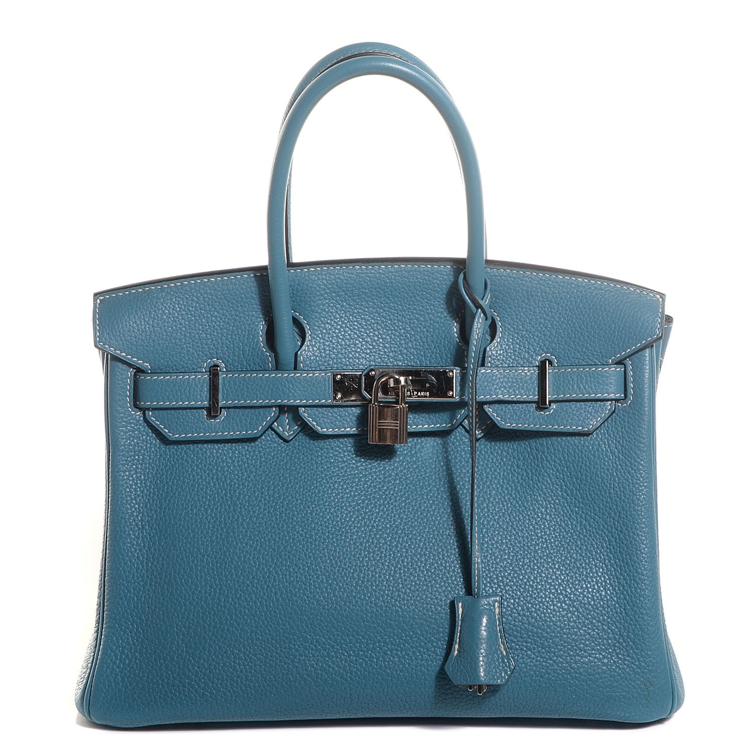 Hermes Taurillon Clemence Birkin 30 Blue Jean 1 of 21