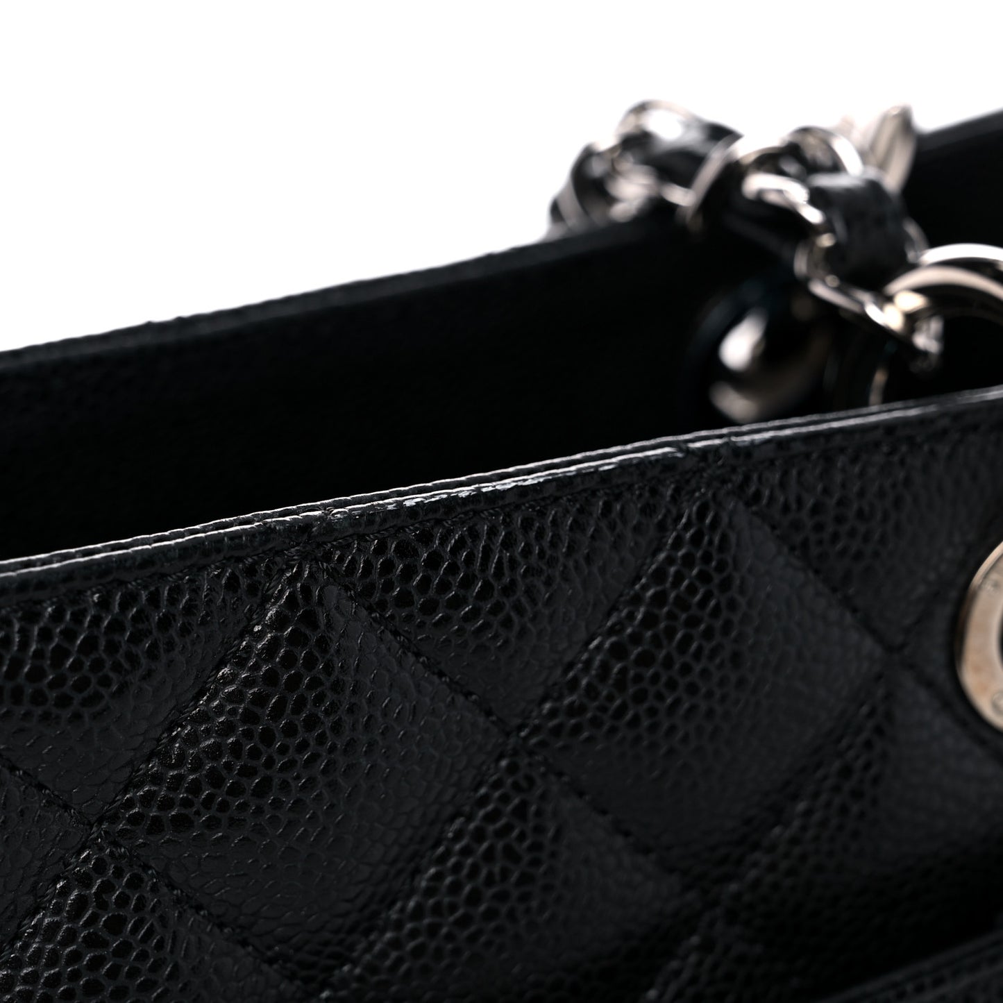 Caviar Quilted Grand Shopping Tote GST Black