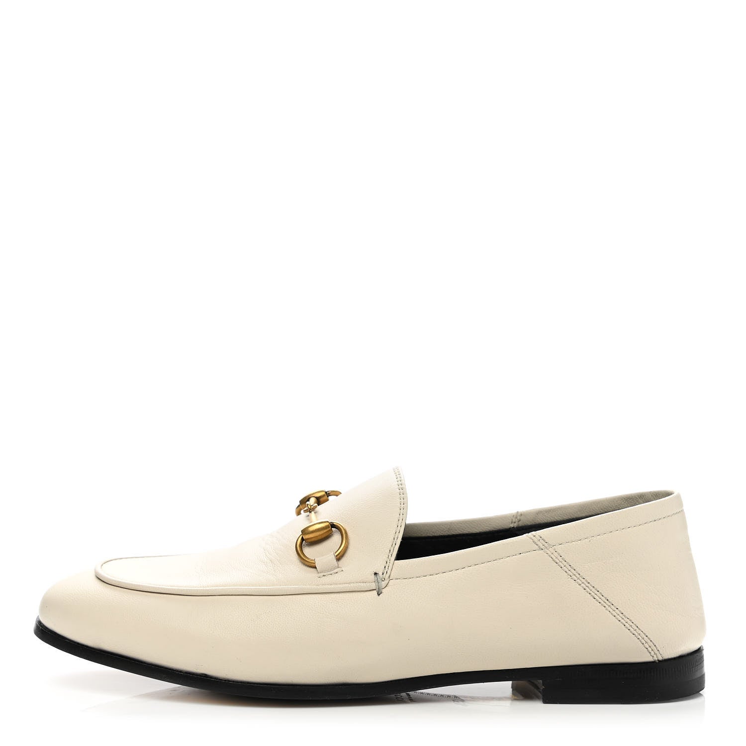 Gucci Lambskin Womens Brixton Horsebit Loafers 35.5 Mystic White 1 of 12