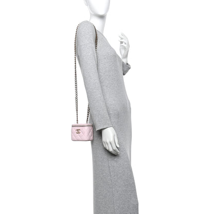 Chanel Lambskin Quilted Enamel Coco Mini Vanity Case With Chain Pink 2 of 10
