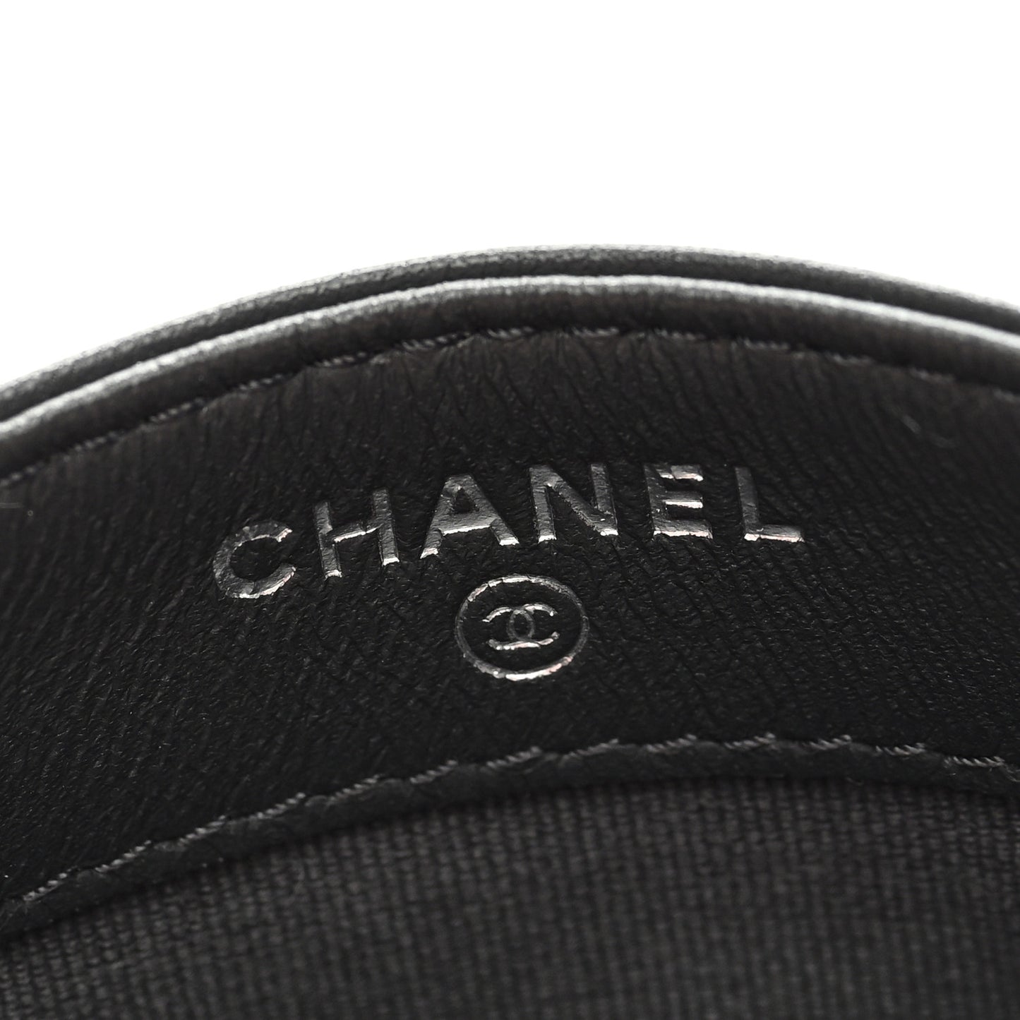 Lambskin Quilted Card Holder Dark Grey
