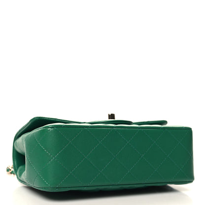 Chanel Lambskin Quilted Mini Top Handle Rectangular Flap Green Green 4 of 10