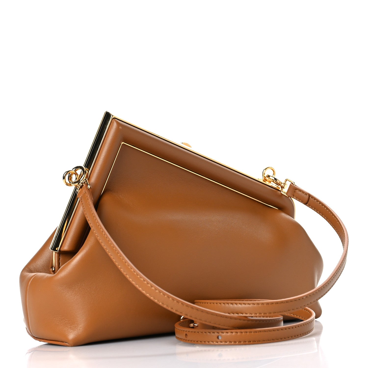 Fendi Shiny Nappa Small Fendi First Caramello 3 of 10