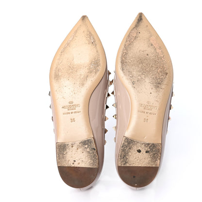Valentino Garavani Patent Rockstud Ballerina Flats 36 Poudre 4 of 4