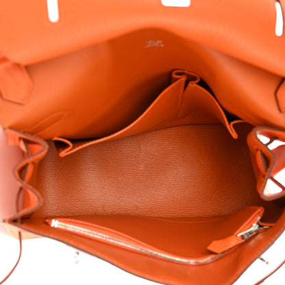 Hermes Taurillon Clemence Jypsiere 28 Orange 4 of 11