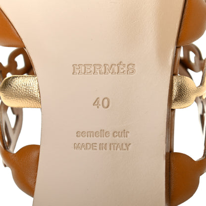 Hermes Nappa Thalassa Sandals 40 Beige Doré 5 of 6