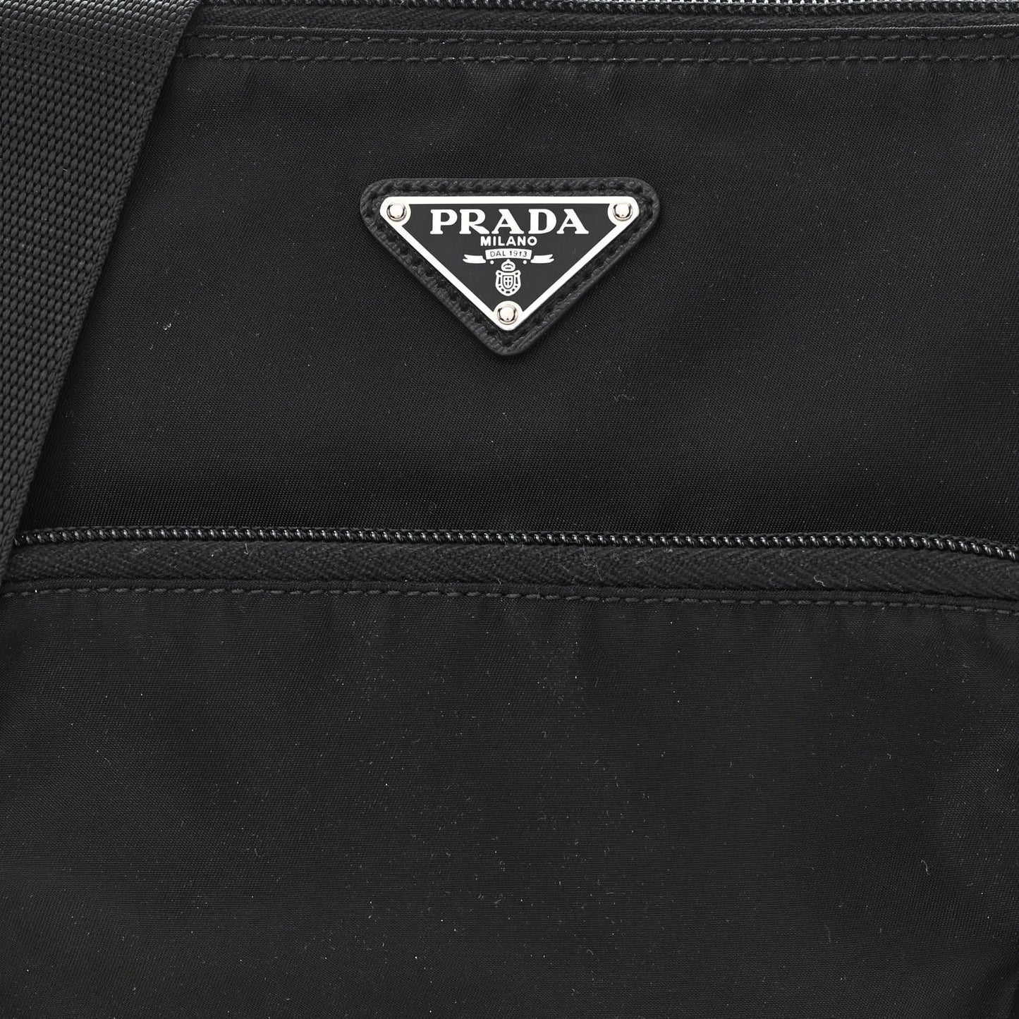 Nylon Vela Flat Messenger Bag Black