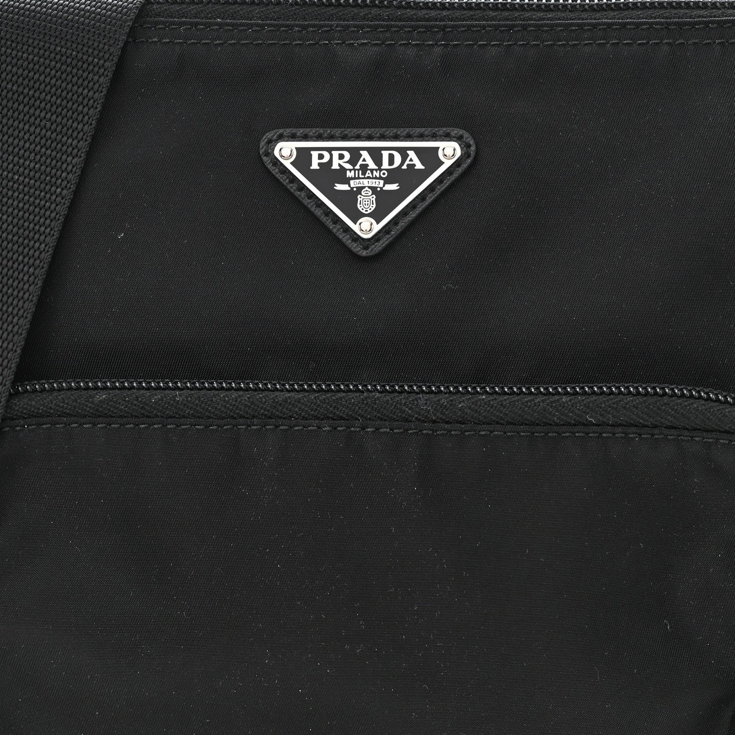 Prada Nylon Vela Flat Messenger Bag Black 9 of 13