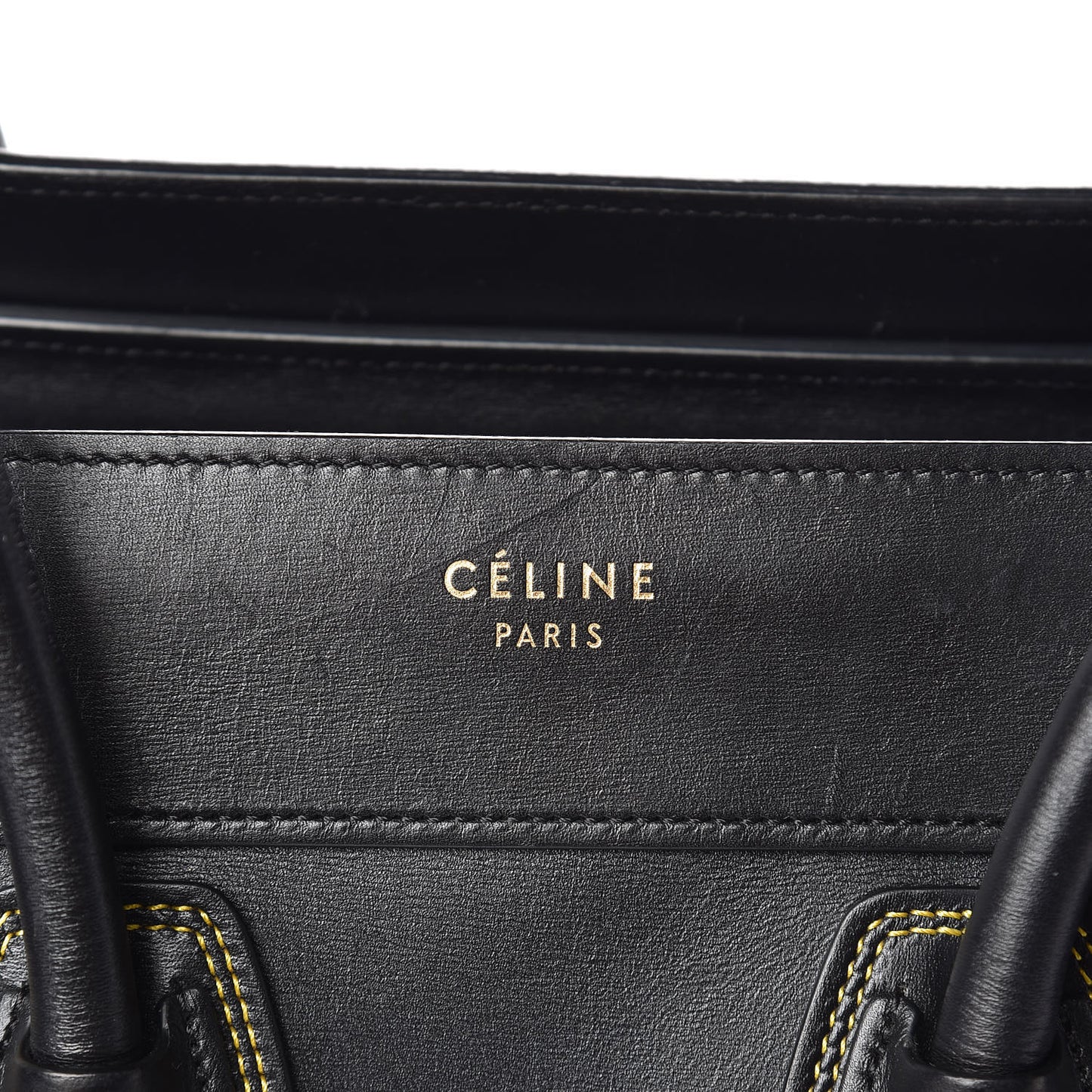 Smooth Calfskin Multicolor Double Stitching Micro Luggage Black