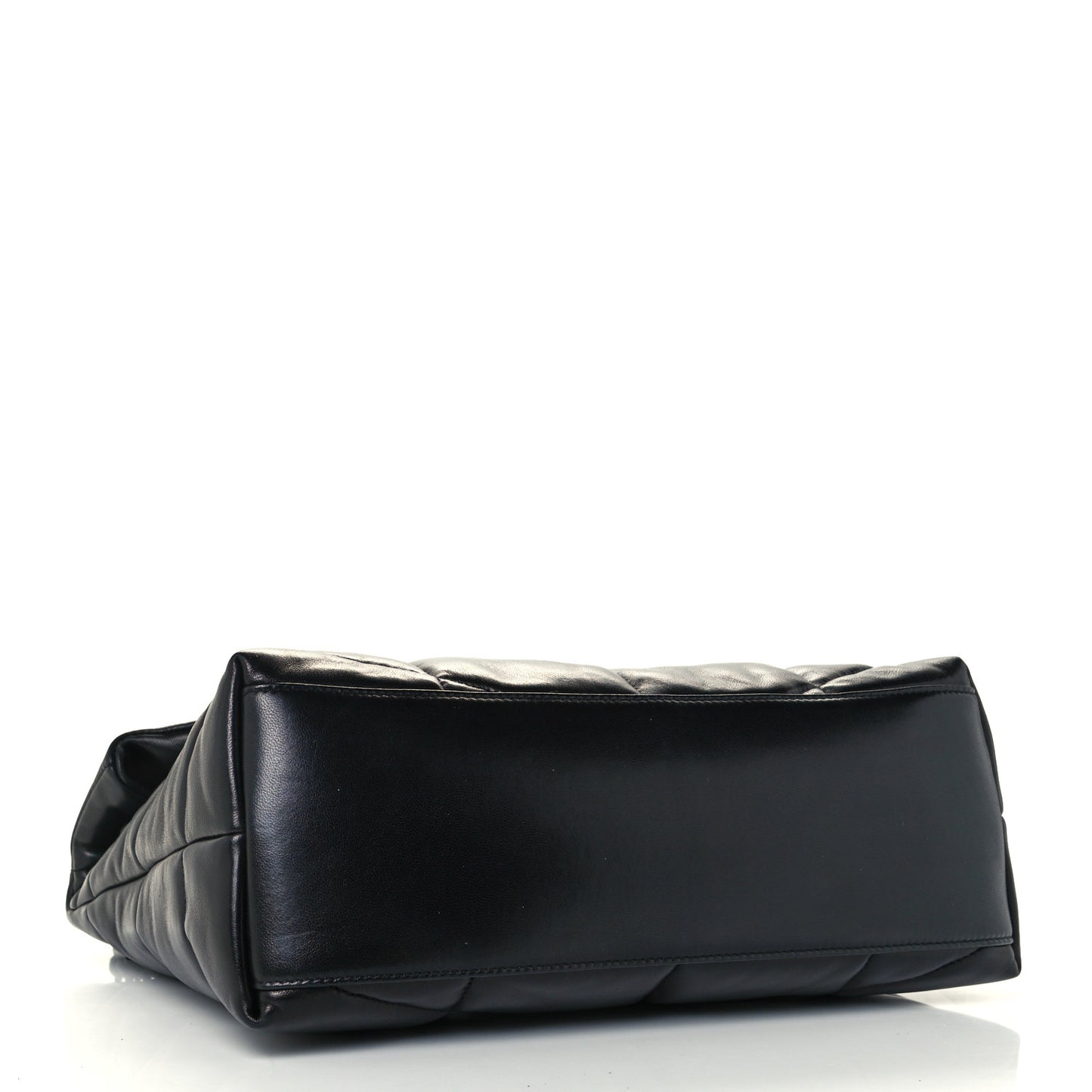 Lambskin Quilted Medium Loulou Puffer Monogram Chain Satchel Black