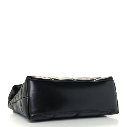 Saint Laurent Lambskin Quilted Medium Loulou Puffer Monogram Chain Satchel Black 4 of 11