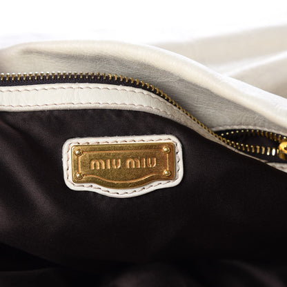 Miu Miu Vitello Lux Bow Bag Quarzo 9 of 20