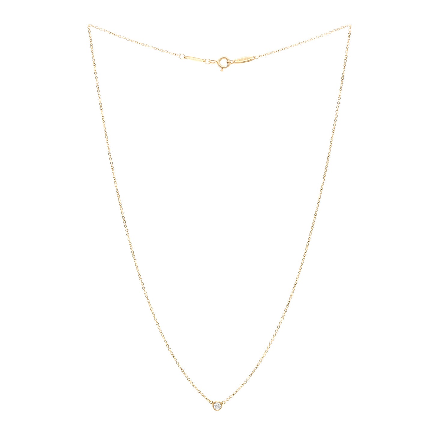18K Yellow Gold Diamond .10ct Elsa Peretti Diamonds by the Yard Pendant Necklace