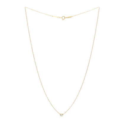 Tiffany 18K Yellow Gold Diamond .10ct Elsa Peretti Diamonds by the Yard Pendant Necklace 3 of 4