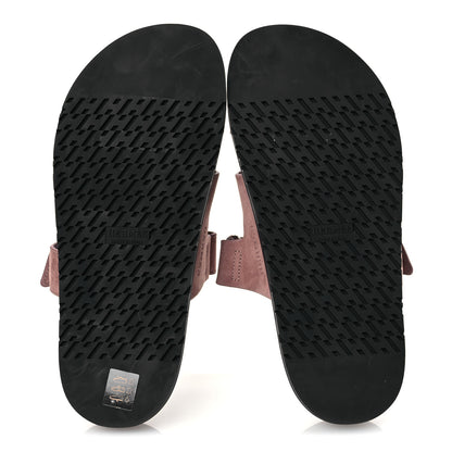 Hermes Suede Goatskin Womens Chypre Sandals 38 Rose Antique 3 of 11