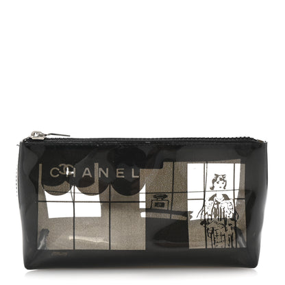 Chanel Vinyl Coco Window Cosmetic Pouch Black 1 of 7