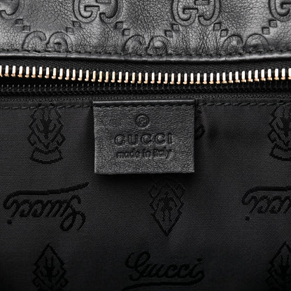 Gucci Guccissima Medium Zippered Shopping Tote Black 5 of 12