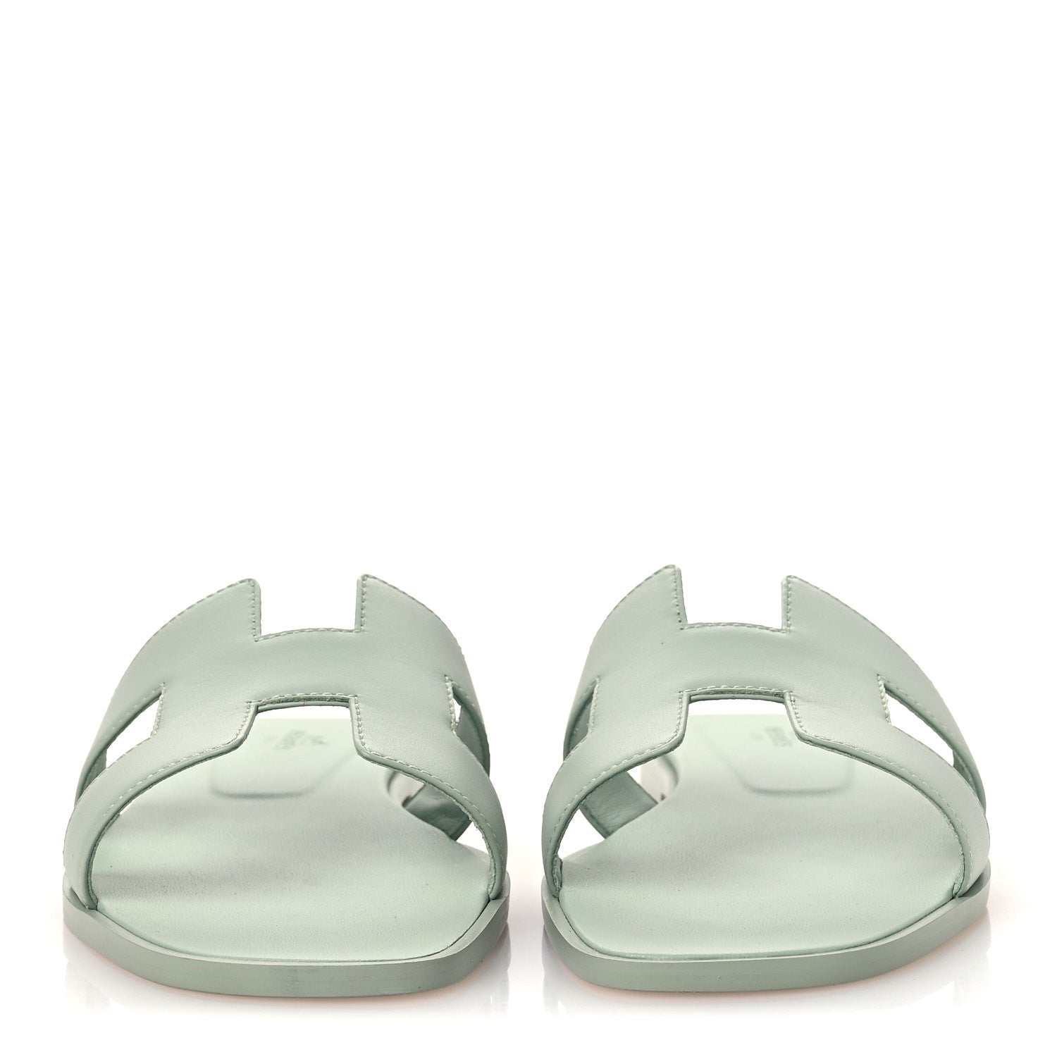 Hermes Calfskin Oran Sandals 40 Vert D'eau 3 of 10