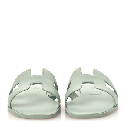 Hermes Calfskin Oran Sandals 40 Vert D'eau 3 of 10