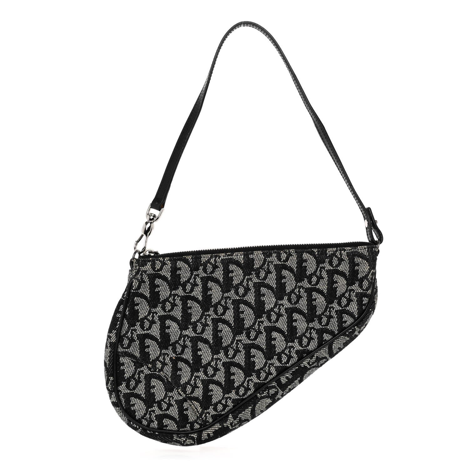 Christian Dior Monogram Mini Saddle Pochette Black 1 of 9