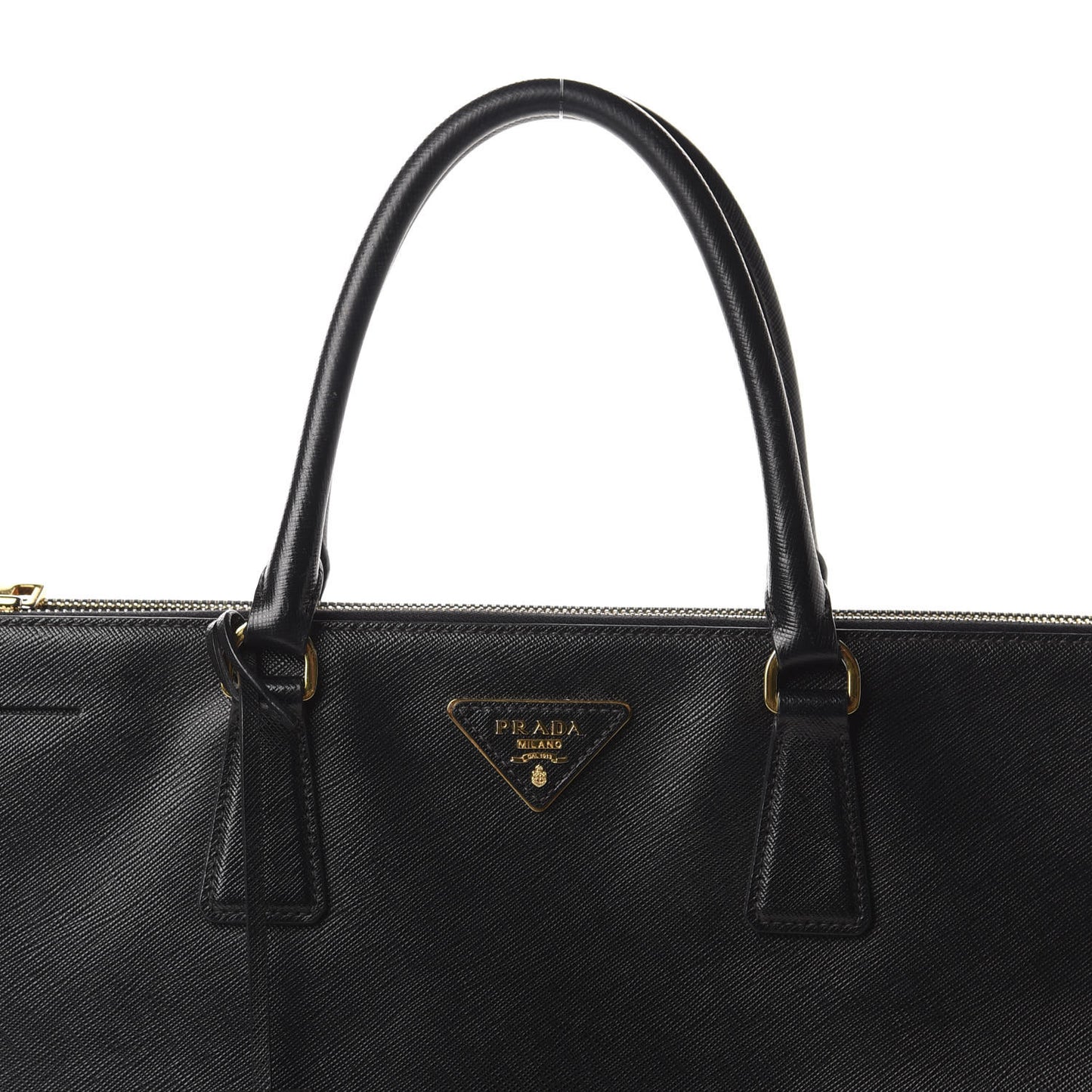 Saffiano Lux Extra Large Galleria Double Zip Tote Black