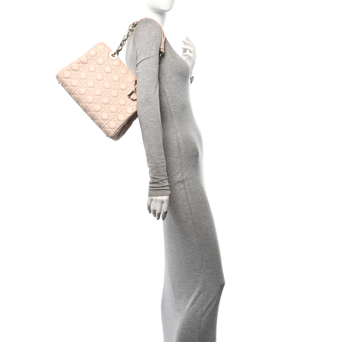 Lambskin Cannage Small Dior Soft Zipped Shopping Tote Light Pink