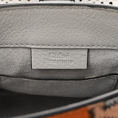 Chloe Calfskin Suede Paisley Patchwork Perforated Mini Faye Backpack Airy Grey 6 of 10