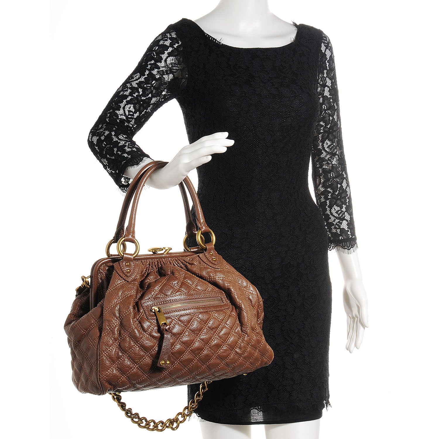 Marc Jacobs Quilted Leather Stam Brown 2 of 11