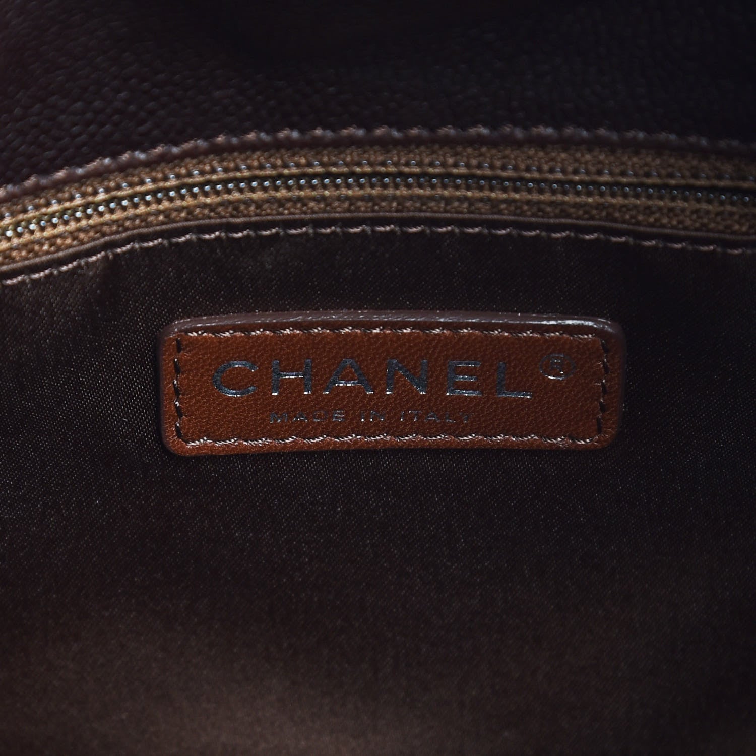 Chanel Distressed Glazed Caviar Quilted Large Elastic Tote Dark Brown 6 of 7