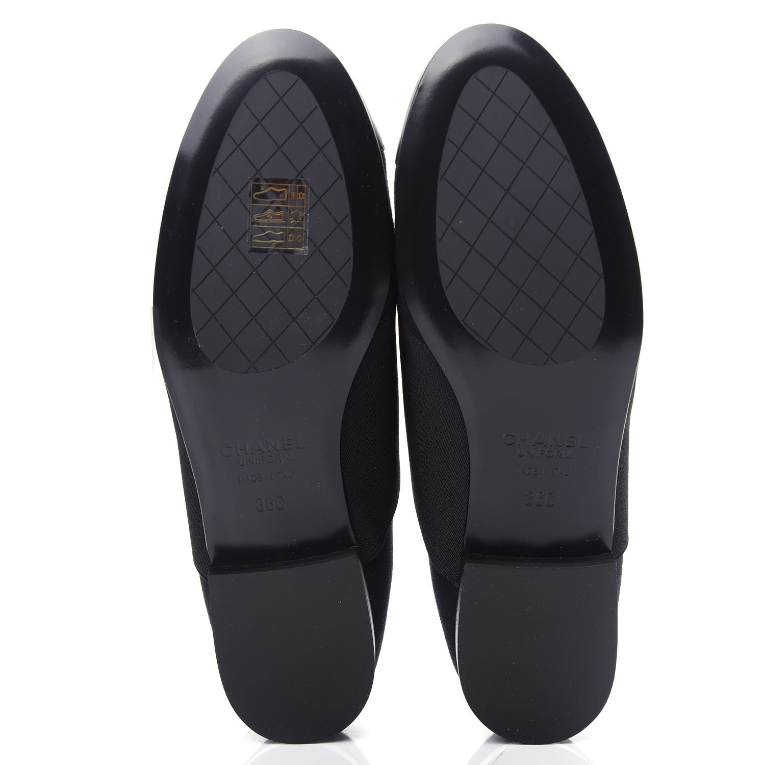 Chanel Calfskin Elastic Lace Up Cap Toe CC Loafers 36 Black 6 of 10