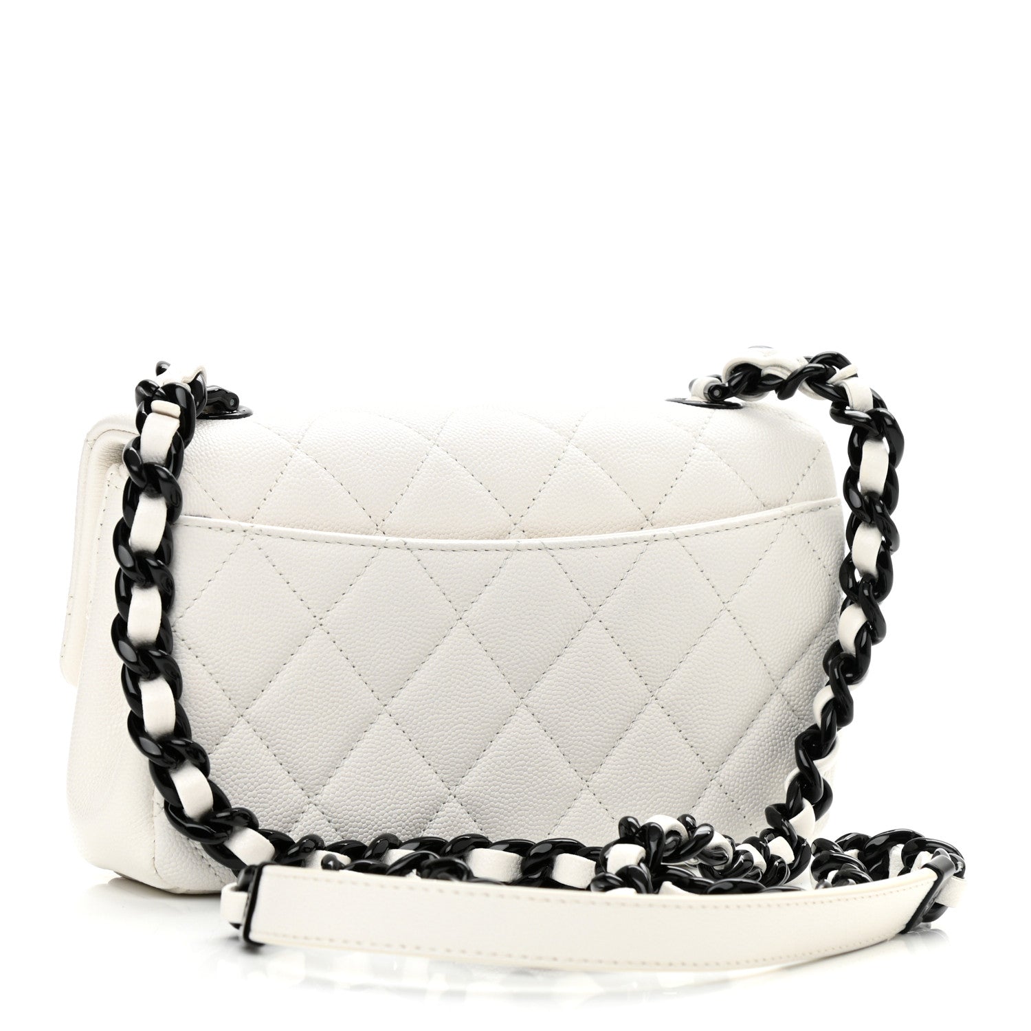 Chanel Caviar Quilted My Everything Small Flap White Black 3 of 10