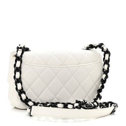 Chanel Caviar Quilted My Everything Small Flap White Black 3 of 10