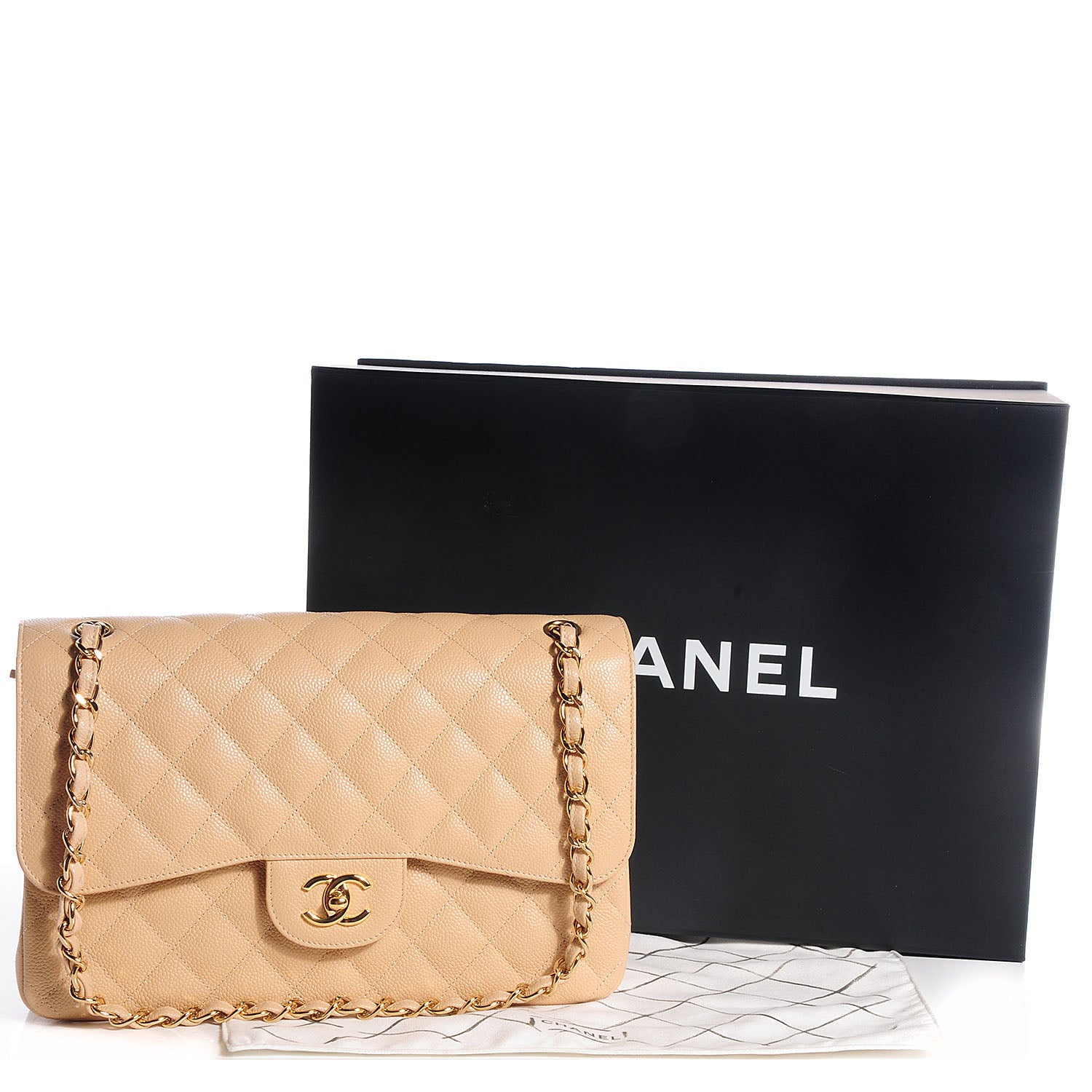 Chanel Caviar Jumbo Double Flap Beige Clair 5 of 9