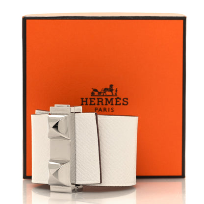 Hermes Epsom Swift Imprevisible Bracelet PM White Gold 5 of 5