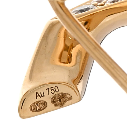 Louis Vuitton 18K Yellow Gold Diamond Cuban Chain Earrings 4 of 4