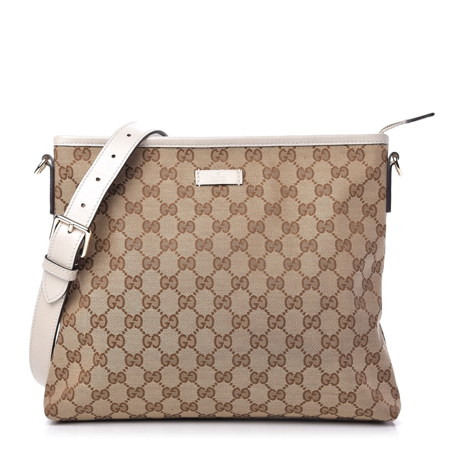 Gucci Monogram Medium Flat Messenger Bag Off White 1 of 10