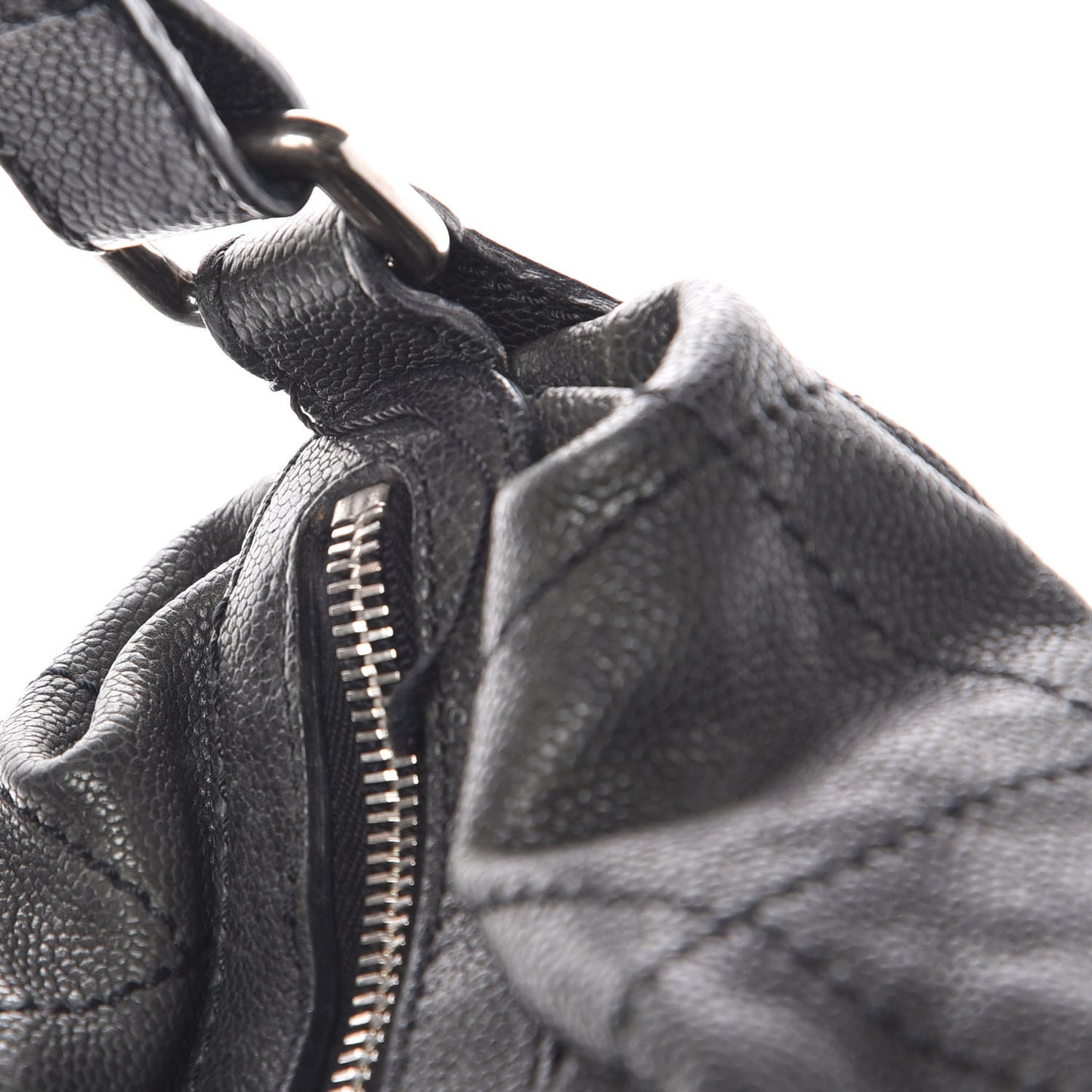 Caviar Stitched Large Outdoor Hobo Black