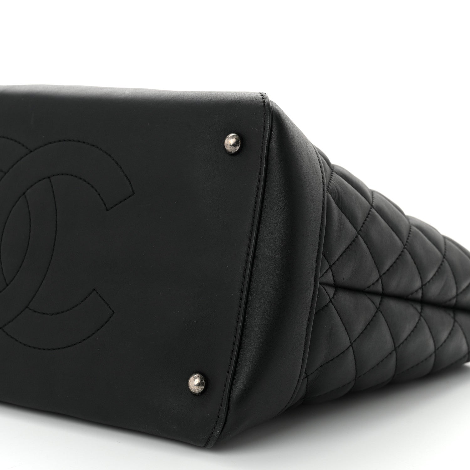 Chanel Calfskin Quilted Small Easy Shopping Tote Black 10 of 10