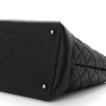 Chanel Calfskin Quilted Small Easy Shopping Tote Black 10 of 10