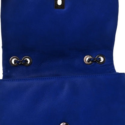 Chanel Suede Diamond Embellished Medium Single Flap Blue 16 of 18